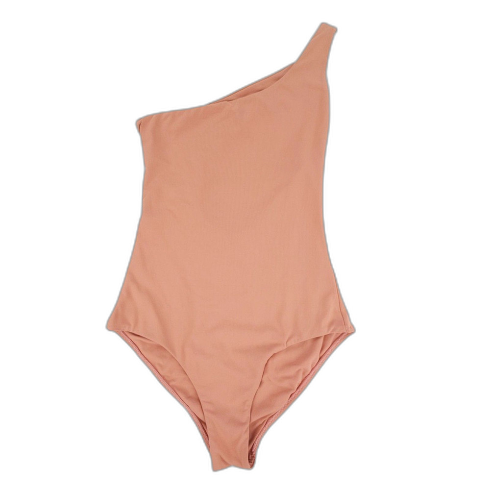 NEW Melissa Odabash One Shoulder Swimsuit One Piece Cutout Minimal Resort Pink